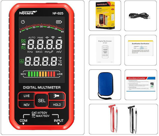 Noyafa Digital Multimeter with AC DC Temperature Measurement NF-625