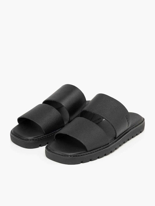 Sandale Casual Damă Din Piele Negre