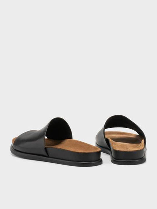 Effie Leather Women's Flat Sandals Black