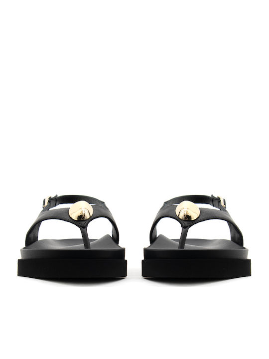 Angel Alarcon Leder Flache Sandalen für Damen Flatforms Schwarze