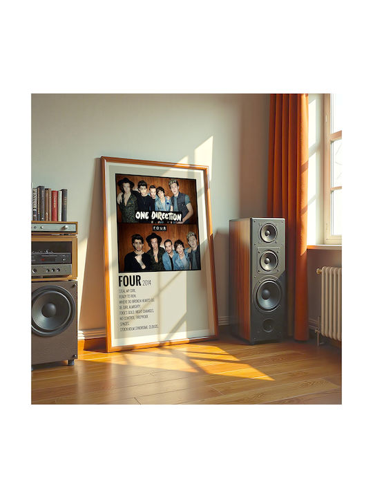 Music Poster Four One Direction Ms636 21cm X 30cm Λευκό Κάδρο Pvc