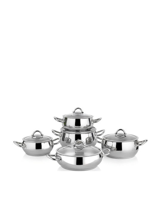 SteweHome Kochgeschirr-Set 10 Teile Silber 24cm