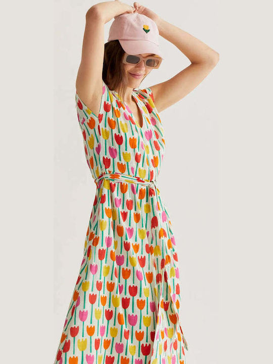 Summer Midi Shirt Dress Multicolour