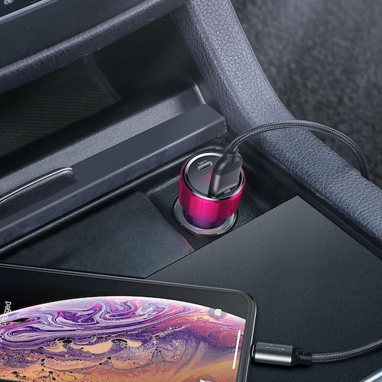Baseus Φορτιστής Αυτοκινήτου Magic Car Charger QC 4.0 PD 45W με Θύρες: 1xUSB 1xType-C Πολύχρωμος