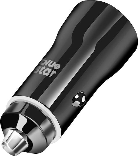 Blue Star Car Charger 30W 3A Fast Charging With One Port 1xUSB With Type-C Cable Blue Colour