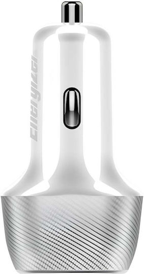 Energizer D38WS Autoladegerät 38W 4A mit Anschlüssen: 1xUSB 1xType-C Silber Farbe