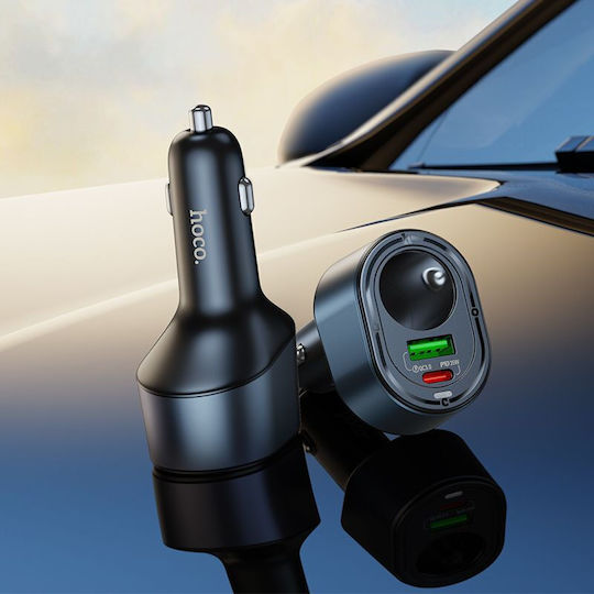 Hoco Зарядно за кола 35W 3Спецификация Бързо Зареждане с Портове: 1xUSB 2xType-C Черен Цвят