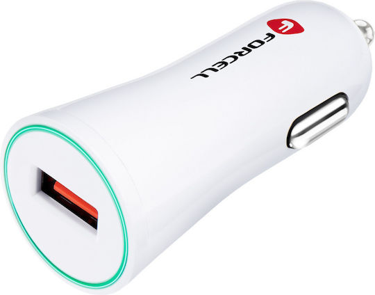 Blue Star Quick Charge 3.0 2.4A Autoladegerät 18W 2.4A Schnellladen mit einer Buchse: 1xUSB Weißes Farbe
