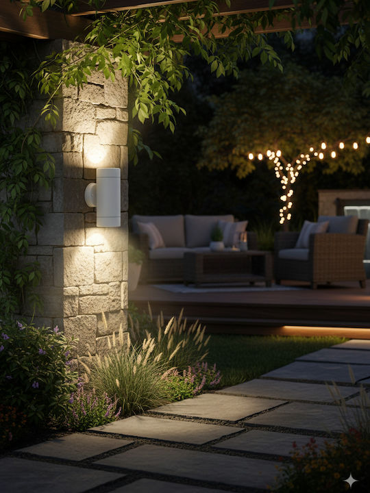 Aca SL7031 Wall-Mounted Outdoor Spot GU10 IP65 Double Beam 6x8.7x15.8cm
