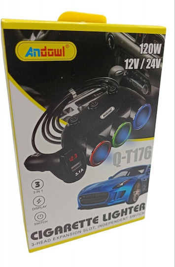 KLGO TC-10PD Φορτιστής Αυτοκινήτου Γρήγορης Φόρτισης με Θύρες: 1xUSB-A 1xType-C Λευκό Χρώμα