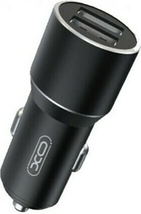 XO Φορτιστής Αυτοκινήτου CC30 12W 2.4A με Θύρες: 2xUSB Μαύρος