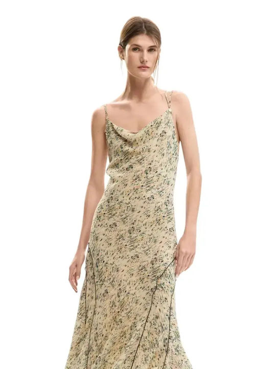 Summer Midi Dress Wrap Beige