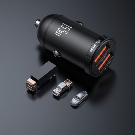 Mcdodo Cc-2950 Car Charger 15.5W 1A with Ports: 2xUSB Black Color