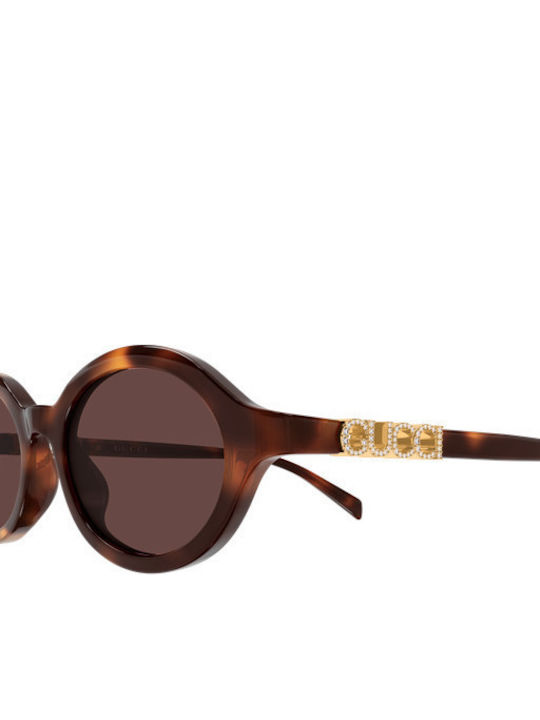 Gucci Γυναικεία Γυαλιά Ηλίου με Καφέ Κοκκάλινο Σκελετό και Καφέ Φακό GG2153S 006