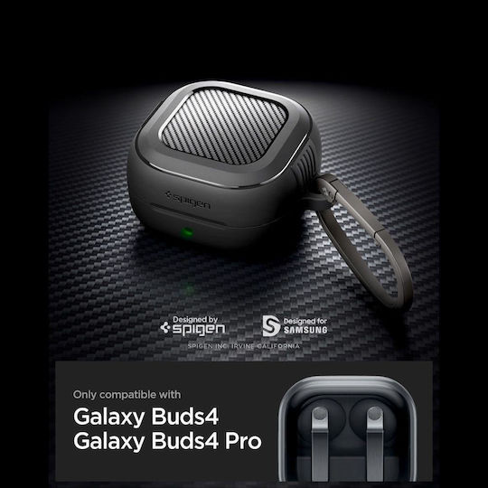 Spigen Silicone Case with Hook in Black for Samsung Galaxy Buds 4 / 4 Pro