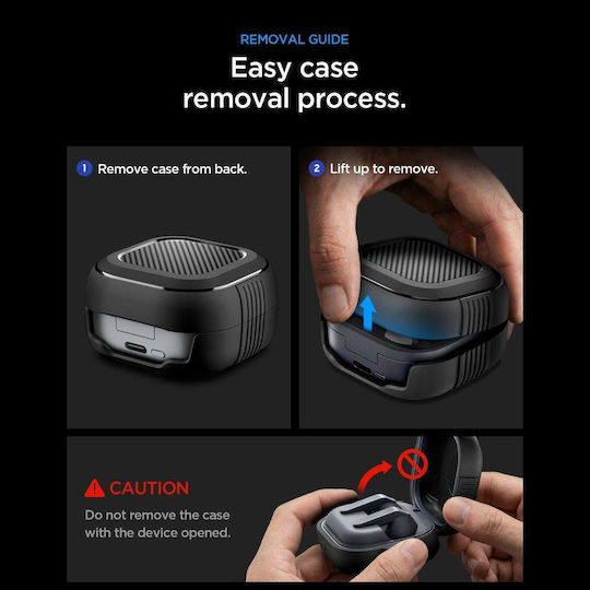 Spigen Silicone Case with Hook in Black for Samsung Galaxy Buds 4 / 4 Pro