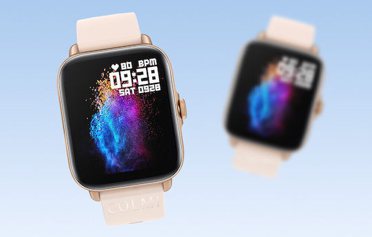 Colmi P28 Plus Aluminium Smartwatch με Παλμογράφο (Χρυσό)