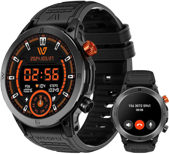 Weofly Conquer 47mm Smartwatch with Heart Rate Monitor (Black)