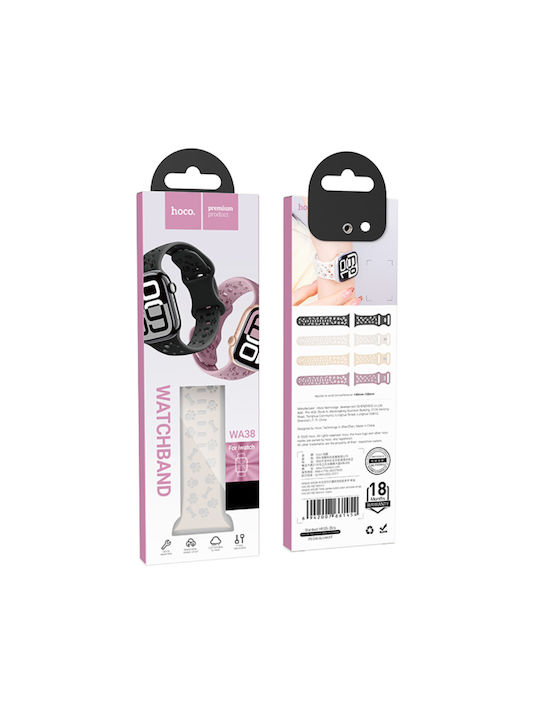 Watchband Hoco Wa38 Time Series 44 45 46 49mm Silicon Strap Apple Watch Series 1 2 3 4 5 6 7 8 9 Se Ultra1 Ultra2 Λευκό