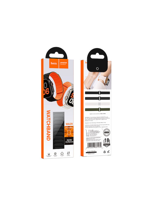 Hoco Wa39 Flex Series 38 40 41 42mm Silikonarmband Apple Watch Series 1 2 3 4 5 6 7 8 9 Se Se2 Schwarz Orange