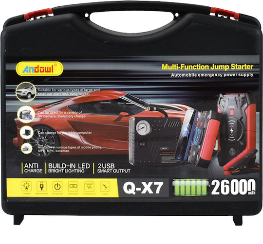 Andowl Battery Starter Qx7 Tragbar Auto-Starthilfe 26000mAh mit Power Bank,Powerbank / USB 12V