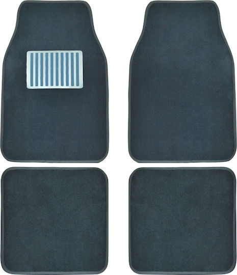 Autoline Satz Vorder- und Hintermatten Universal 4Stück aus Teppichboden Gray / Schwarz