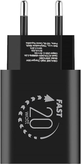 Obal:Me Wireless Charger with USB-C Port 20W Power Delivery Black