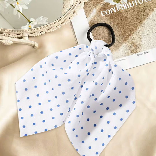 Elastic Scarf Hair White Graceful Polka Dot Tape