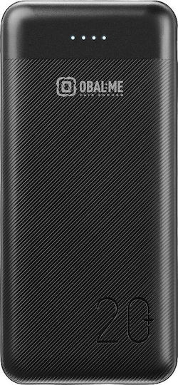Obal:Me PowerNest 20000mAh με 2 Θύρες USB-A και Θύρα USB-C Μαύρο