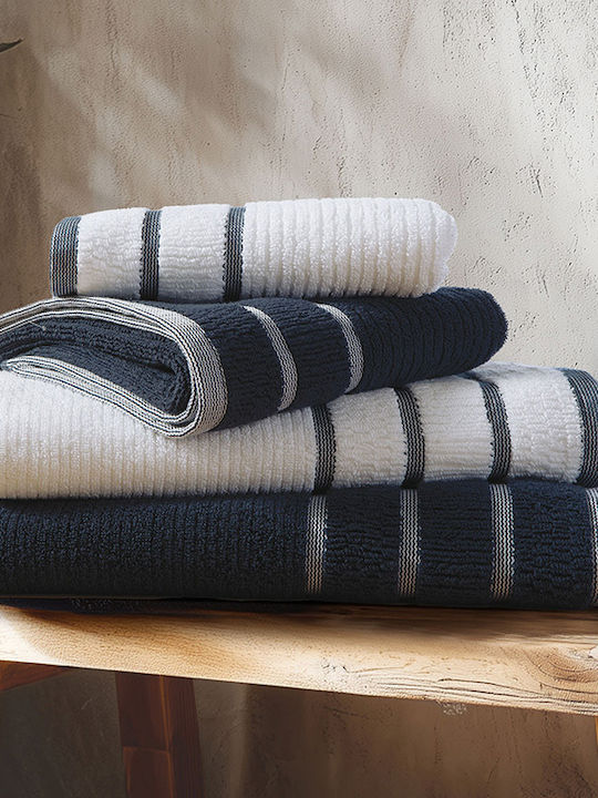 Nef-Nef Homeware Badetücher Set 2 Stück Stern Blau Gewicht 600gr/m²
