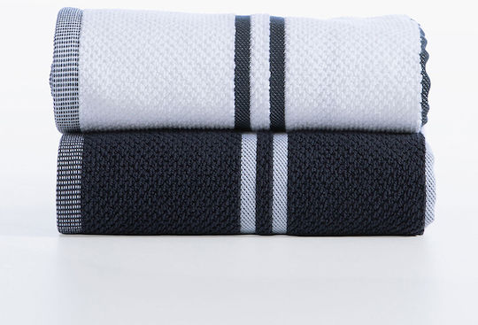 Nef-Nef Homeware Σετ Πετσέτες Μπάνιου 2τμχ Sea Coast Μπλε Βάρους 550gr/m²