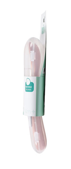 Beaba Baby Löffel Set aus Silikon mit Etui für 4+ Monate Rosa 2 Stück