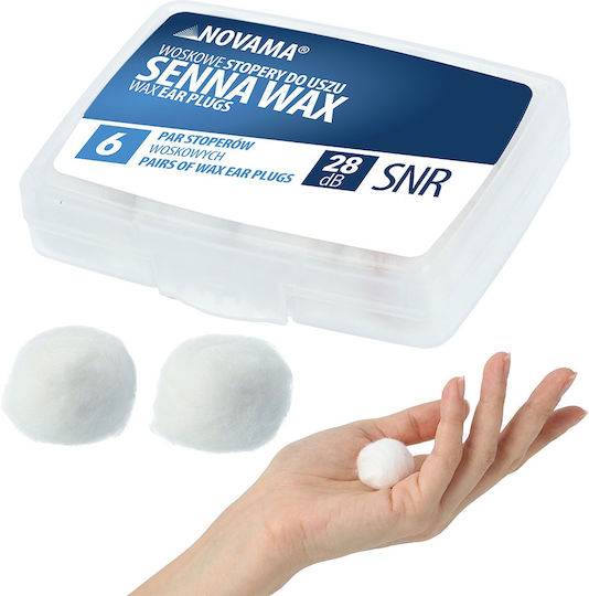 Novama Wax Earplugs in White Colour 6 Pieces