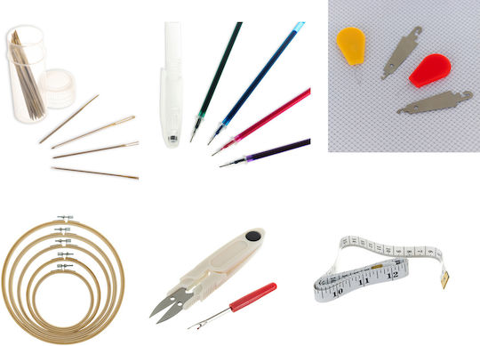 Embroidery Set Zola 100 Colored Threads Thread Length 8 M Accessories Included 30 X 45 Cm