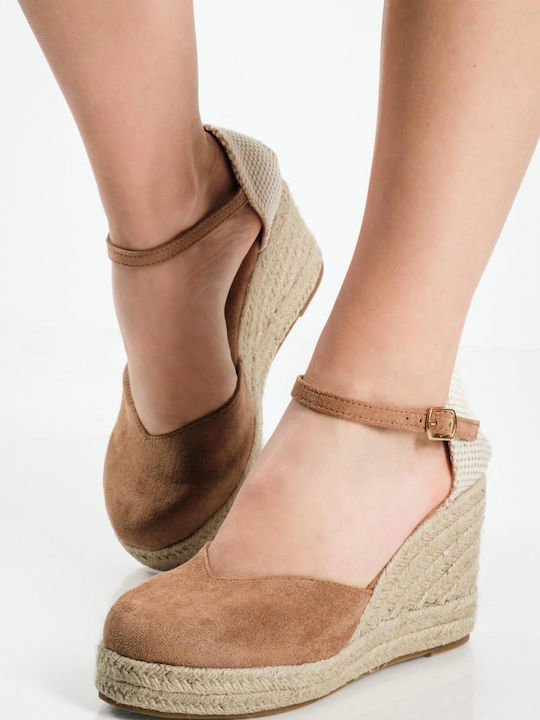 Suede Γυναικείες Πλατφόρμες Στυλ Εσπαντρίγιας V Κόψιμο Πούρο