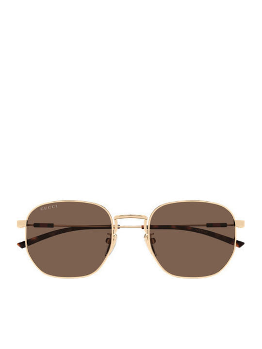 Gucci Unisex Sunglasses with Gold Metallic Frame and Gold Lens GG2095S 004