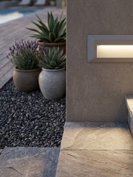 Aca SLIM32 Wall-Mounted Outdoor LED Ceiling Lamp IP65 2W with Warm White Light 23x8x2.7cm