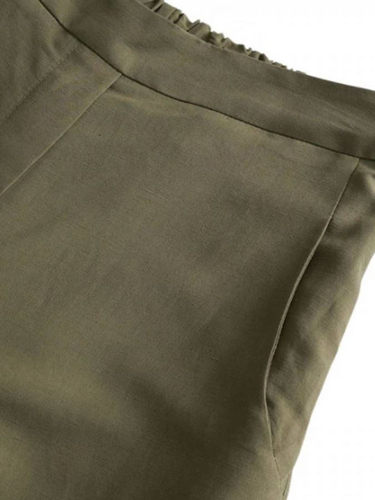 Pantaloni Dama Din Țesătură Kaki