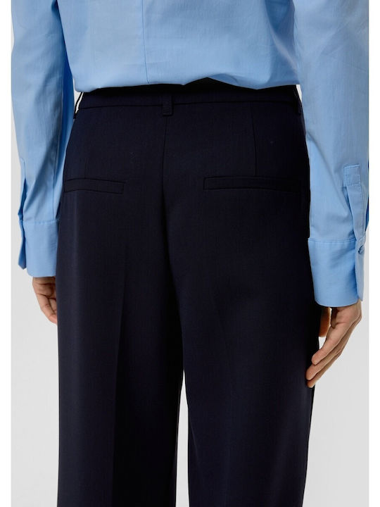 Women's Fabric Trousers Dark Blue