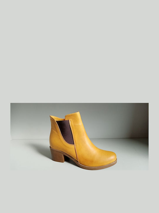 Leather Women's Ankle Boots Brown