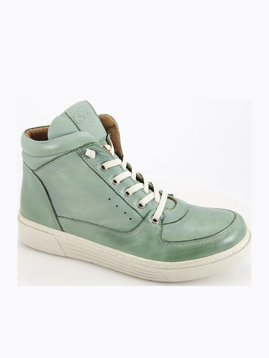 Leder Damen Stiefeletten Tabac