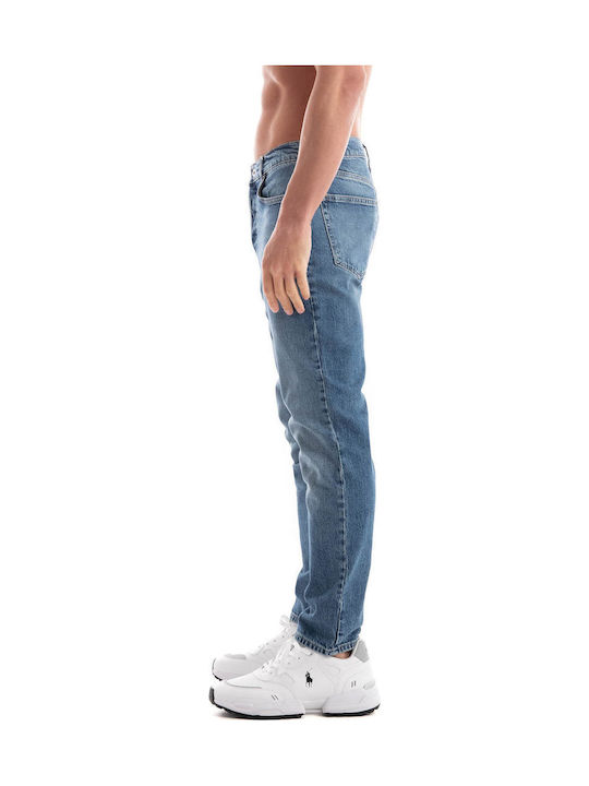 Ανδρικό Παντελόνι Τζιν με Slim Tapered Εφαρμογή Blue Denim