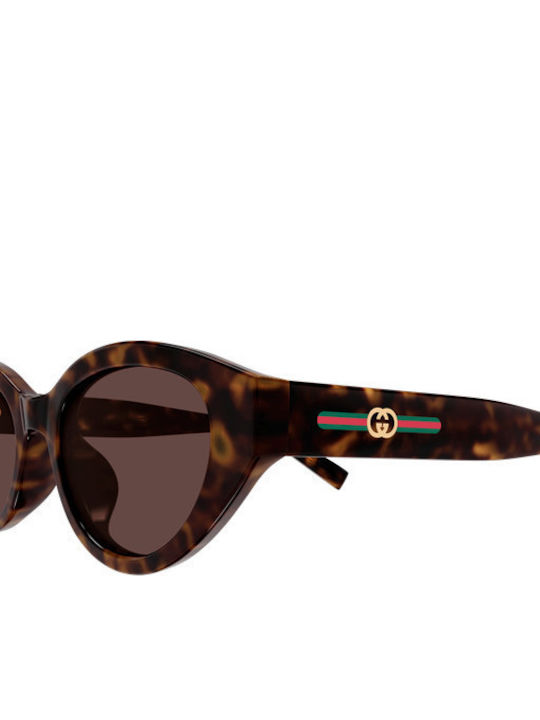 Gucci Унисекс Слънчеви Очила с Кафява Пластмасова Рамка и Кафяви Стъкла