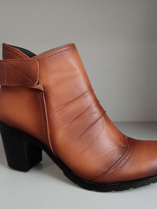 Leder Damen Stiefeletten Burgundisch