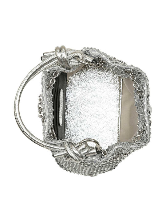 Fabric Women's Handbag Silver