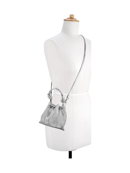 Fabric Women's Handbag Silver