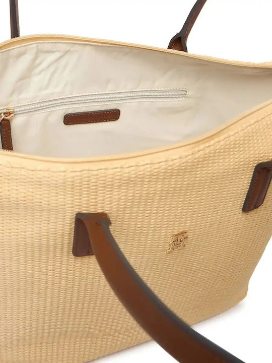 Popette Straw Women's Tote Handbag Beige