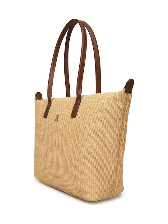 Popette Straw Women's Tote Handbag Beige