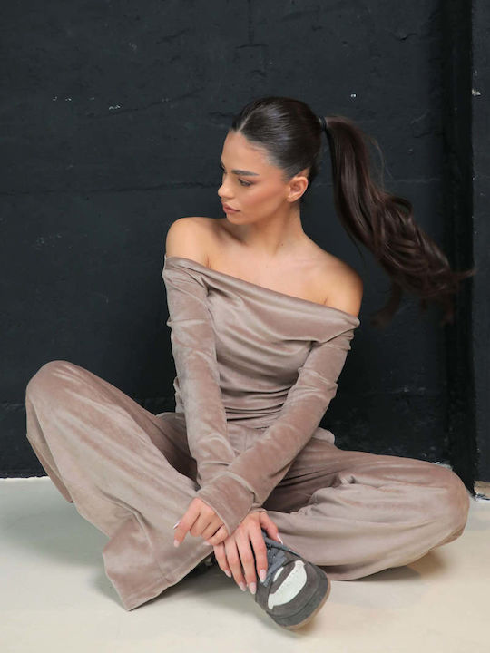 Luxury Beige Tracksuit Set