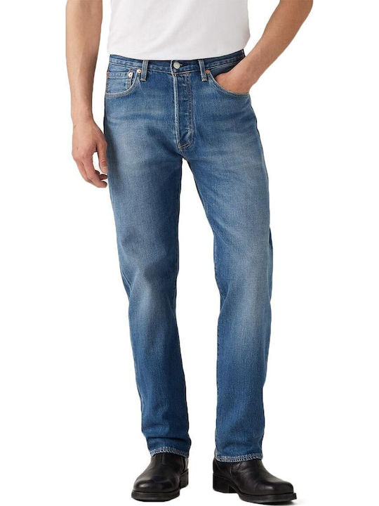 501original Fit Ανδρικό Παντελόνι Τζιν με Regular Straight Εφαρμογή Μπλε